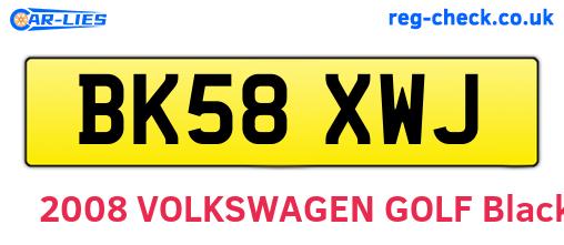 BK58XWJ are the vehicle registration plates.
