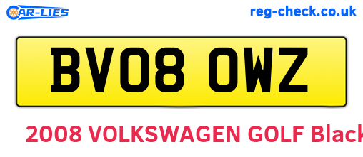 BV08OWZ are the vehicle registration plates.