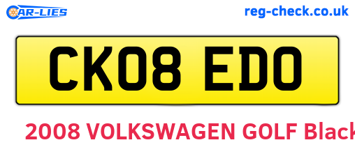 CK08EDO are the vehicle registration plates.