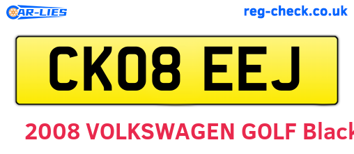 CK08EEJ are the vehicle registration plates.
