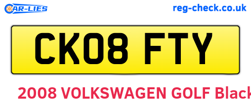 CK08FTY are the vehicle registration plates.