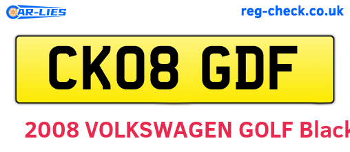 CK08GDF are the vehicle registration plates.