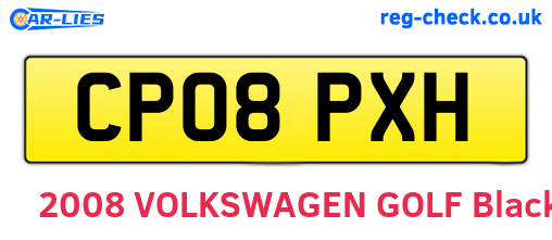 CP08PXH are the vehicle registration plates.