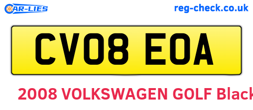 CV08EOA are the vehicle registration plates.