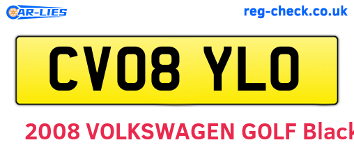 CV08YLO are the vehicle registration plates.