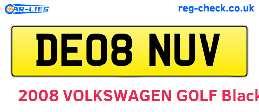 DE08NUV are the vehicle registration plates.