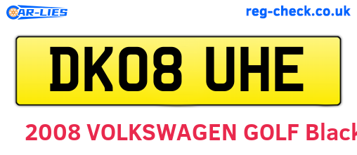 DK08UHE are the vehicle registration plates.