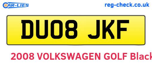 DU08JKF are the vehicle registration plates.