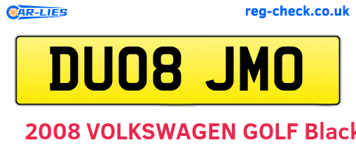 DU08JMO are the vehicle registration plates.