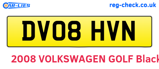 DV08HVN are the vehicle registration plates.
