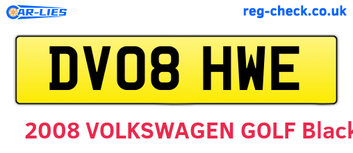 DV08HWE are the vehicle registration plates.