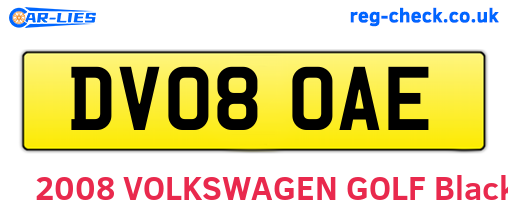 DV08OAE are the vehicle registration plates.