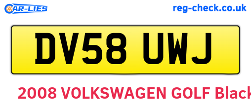 DV58UWJ are the vehicle registration plates.
