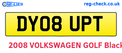 DY08UPT are the vehicle registration plates.
