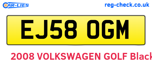 EJ58OGM are the vehicle registration plates.