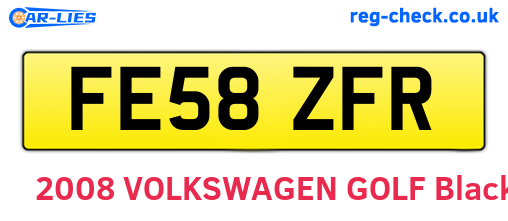 FE58ZFR are the vehicle registration plates.