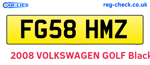FG58HMZ are the vehicle registration plates.