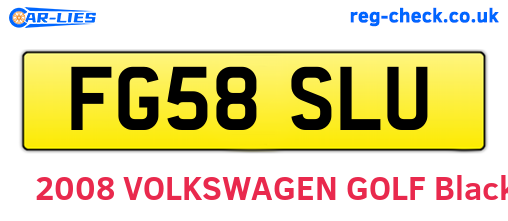 FG58SLU are the vehicle registration plates.