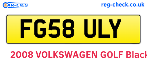 FG58ULY are the vehicle registration plates.