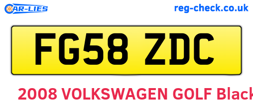 FG58ZDC are the vehicle registration plates.