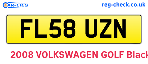 FL58UZN are the vehicle registration plates.
