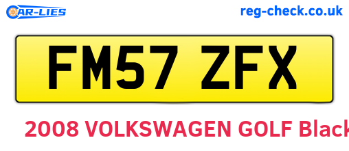 FM57ZFX are the vehicle registration plates.