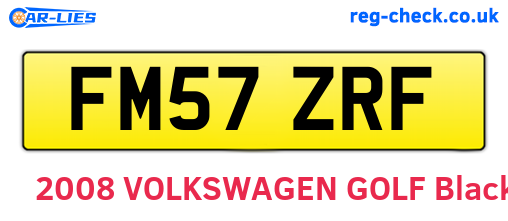 FM57ZRF are the vehicle registration plates.