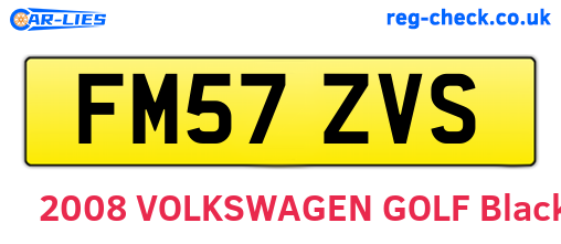 FM57ZVS are the vehicle registration plates.