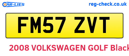 FM57ZVT are the vehicle registration plates.