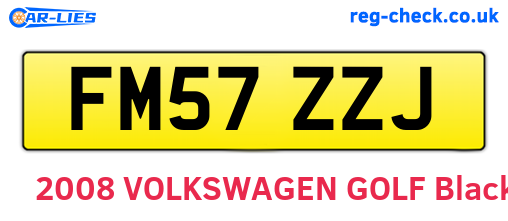 FM57ZZJ are the vehicle registration plates.