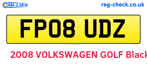 FP08UDZ are the vehicle registration plates.