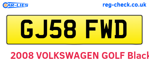 GJ58FWD are the vehicle registration plates.