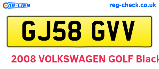 GJ58GVV are the vehicle registration plates.
