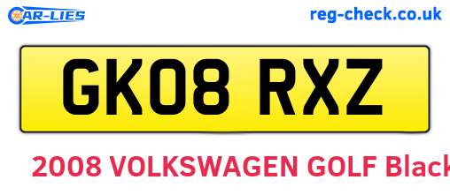 GK08RXZ are the vehicle registration plates.