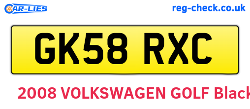 GK58RXC are the vehicle registration plates.