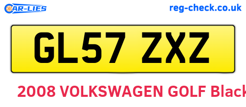GL57ZXZ are the vehicle registration plates.