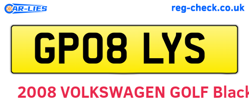 GP08LYS are the vehicle registration plates.