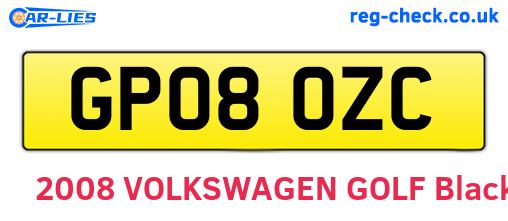 GP08OZC are the vehicle registration plates.