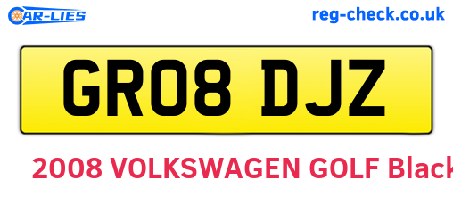 GR08DJZ are the vehicle registration plates.