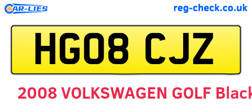 HG08CJZ are the vehicle registration plates.