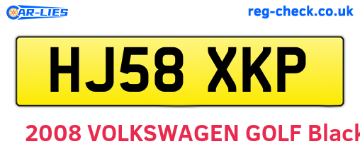 HJ58XKP are the vehicle registration plates.