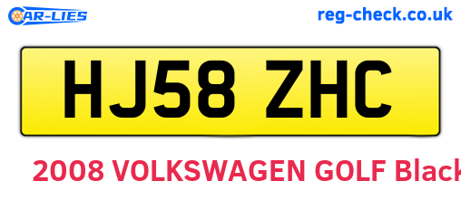 HJ58ZHC are the vehicle registration plates.
