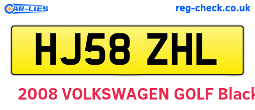 HJ58ZHL are the vehicle registration plates.