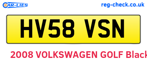 HV58VSN are the vehicle registration plates.