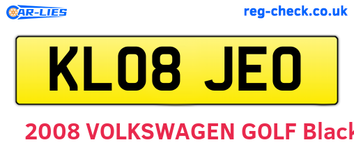 KL08JEO are the vehicle registration plates.