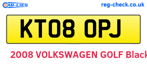 KT08OPJ are the vehicle registration plates.