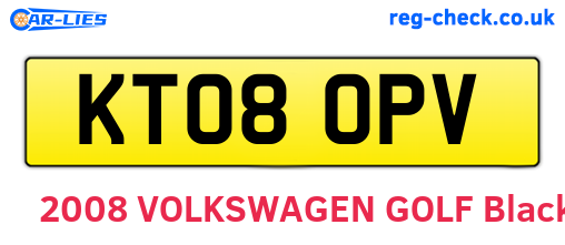KT08OPV are the vehicle registration plates.