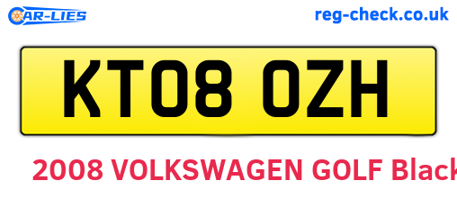 KT08OZH are the vehicle registration plates.