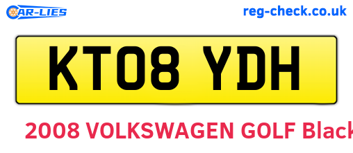 KT08YDH are the vehicle registration plates.