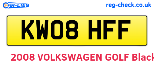 KW08HFF are the vehicle registration plates.